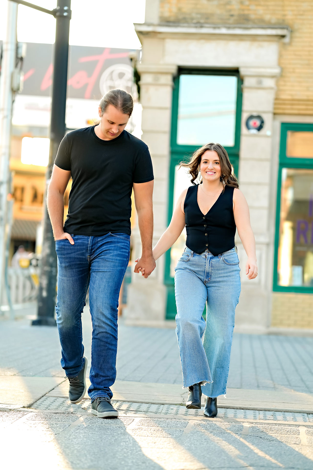 Erin Spencer Holcomb Gardens Fountain Square Canal Indianapolis Engagement Session 091