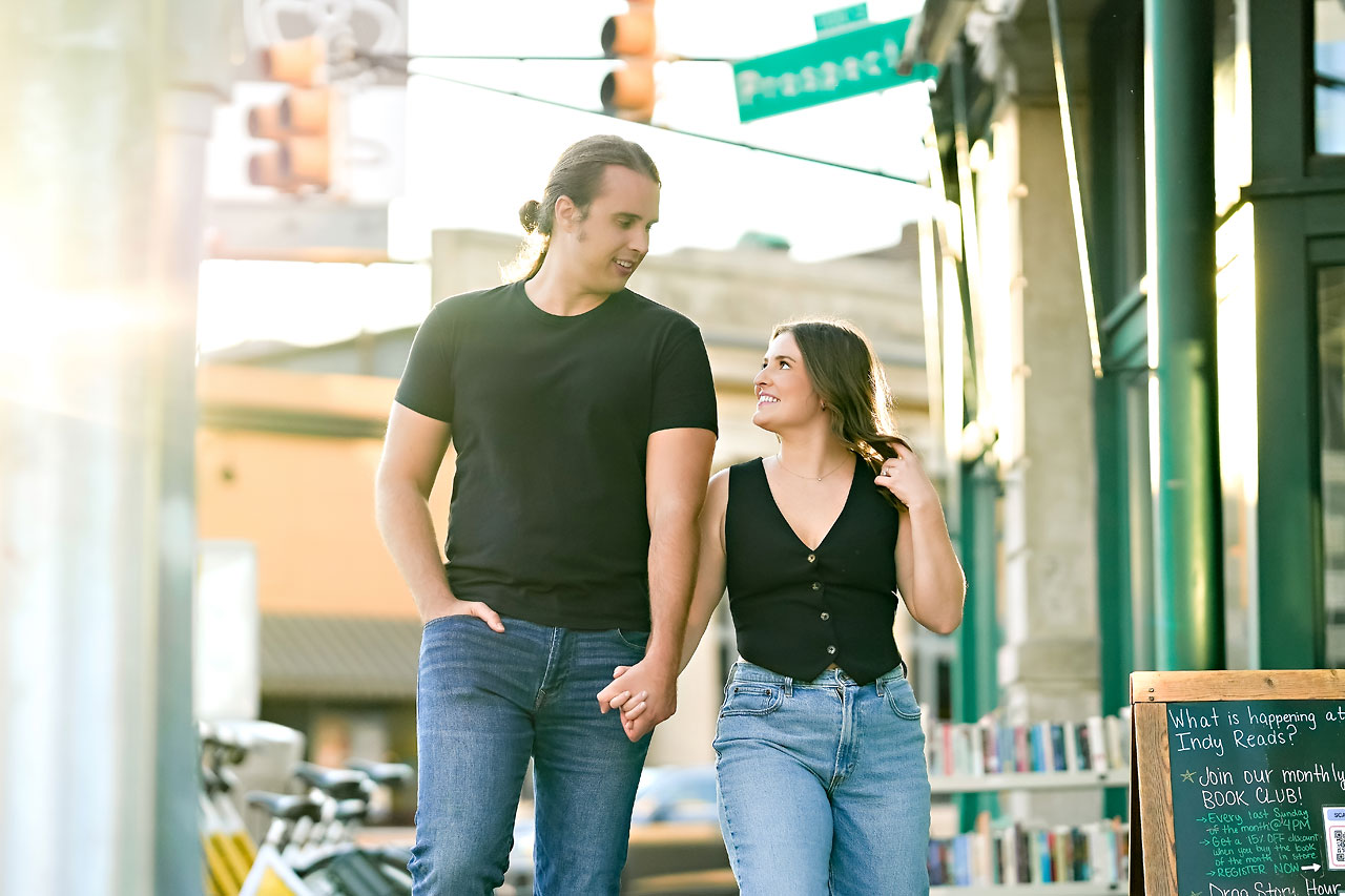 Erin Spencer Holcomb Gardens Fountain Square Canal Indianapolis Engagement Session 097