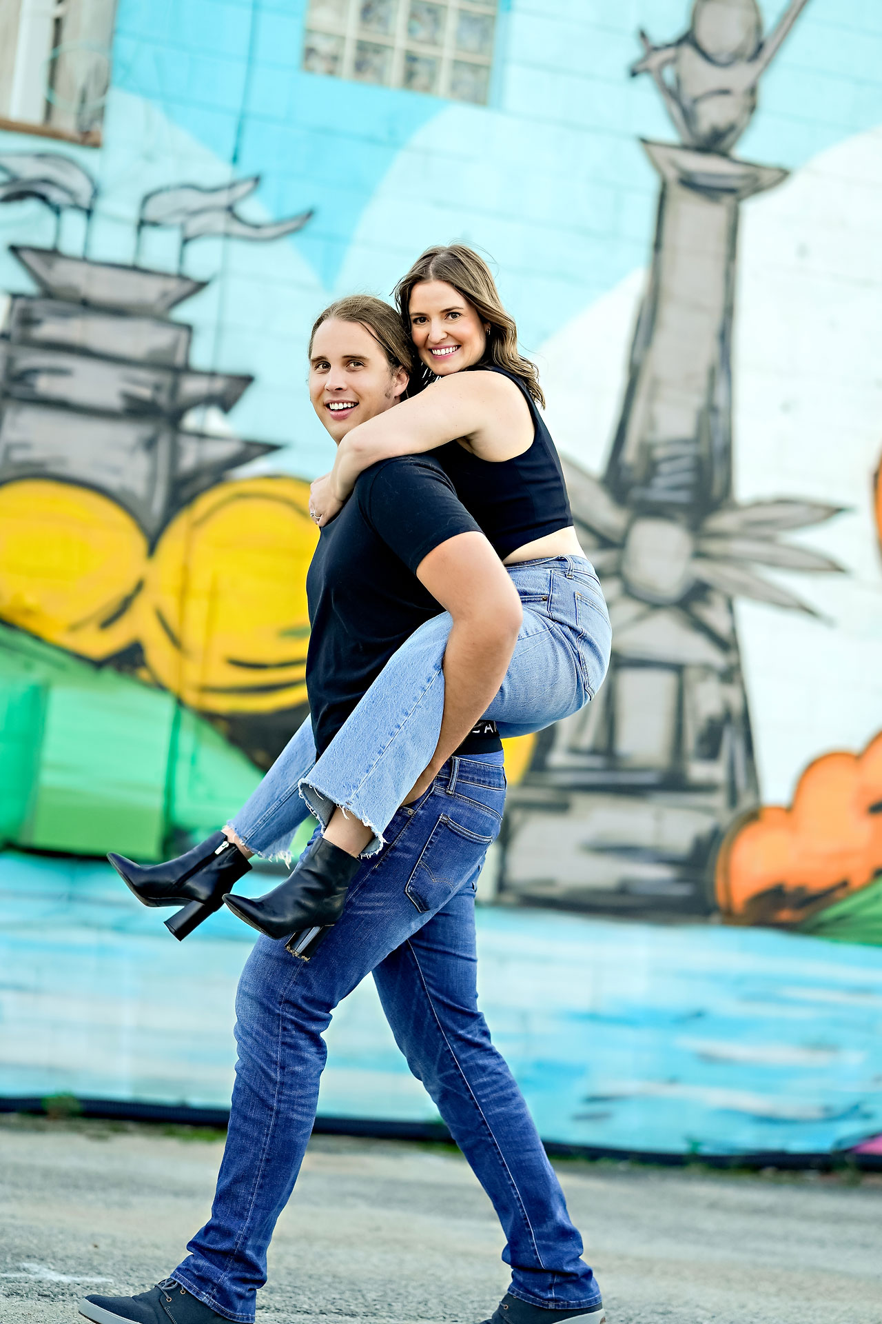 Erin Spencer Holcomb Gardens Fountain Square Canal Indianapolis Engagement Session 100