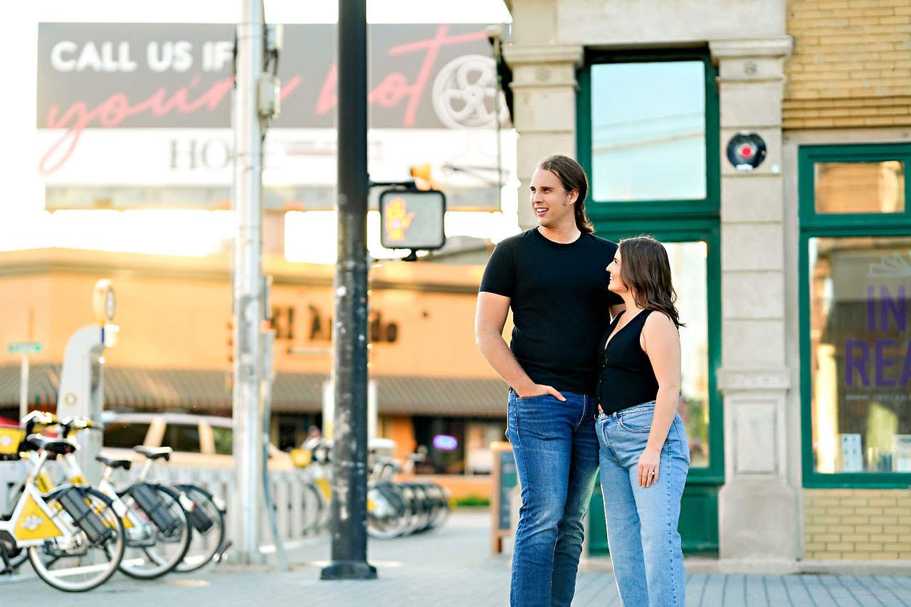 Erin Spencer Holcomb Gardens Fountain Square Canal Indianapolis Engagement Session 102