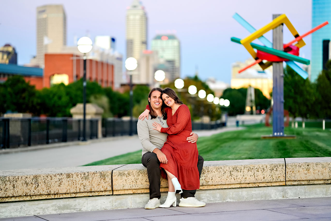 Erin Spencer Holcomb Gardens Fountain Square Canal Indianapolis Engagement Session 110