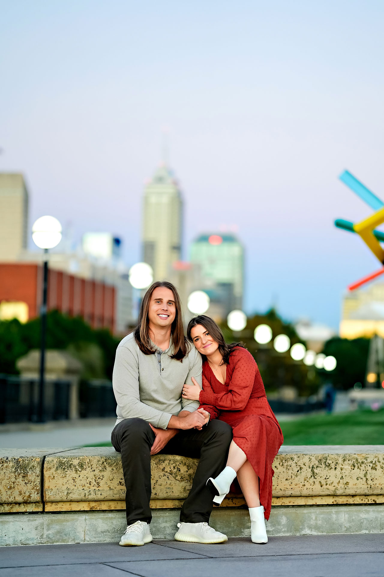 Erin Spencer Holcomb Gardens Fountain Square Canal Indianapolis Engagement Session 115