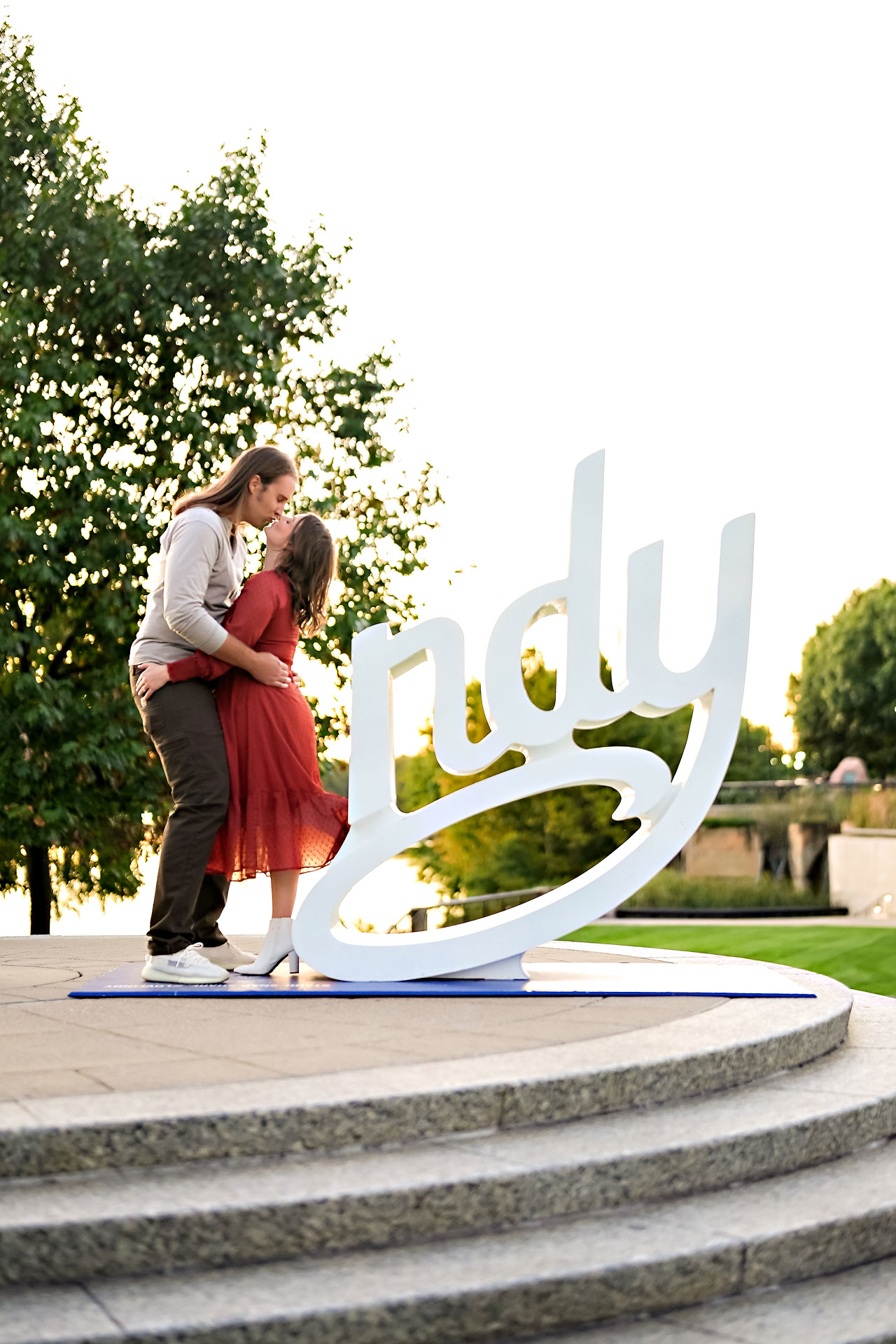 Erin Spencer Holcomb Gardens Fountain Square Canal Indianapolis Engagement Session 116